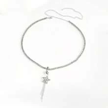 Cadena de vientre con colgante cruzado sexy y de moda, versátil para el verano, la playa y las vacaciones - Plateado - Ver 9
