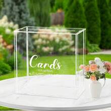 1pc Transparent Acrylic Card Holder Box - Elegant Transparent Gift Box Designed For Weddings, Birthdays, Parties, Graduations And Other Special Occasions, Waterproof And Durable Rectangular Card Box With Snap Closure, Suitable For Wedding Guest Book. The Modern Acrylic Gift Box Exudes An Elegant Transparent Aesthetic, Making It The Perfect Companion For Wedding Ceremonies. - 1PC - View 3