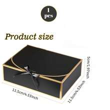 10pcs Black Border Gift Boxes With Lids And Satin Ribbons, 10.6*7.8*3.1 Inch Bridesmaid Invitation Boxes, Multi-Purpose Gift Packaging Boxes, Suitable For Weddings, Bridal Showers, Birthdays, Mother's Day, Anniversaries, Holiday Party Favors - Black - View 12