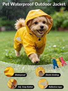 1件装全身防水雨衣，适用于小型至中型犬，四肢全覆盖雨衣，适合泰迪犬、博美犬、比熊犬及类似犬种 - 彩色 - 查看 2