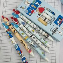 SNOOPY 心形史努比考试用中性笔，卡通圆珠笔，速干黑色墨水，高品质按动式笔，适用于学生、考试和办公场合。 - 6支一盒 - 查看 6