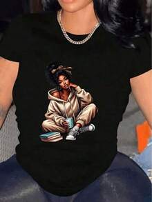 Women T-Shirts - Black - View 8