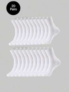 Calcetines gruesos de invierno para hombre en blanco y negro, de moda, casuales y cómodos, anti-olor, adecuados para deportes al aire libre, correr y fitness - Multicolor - Ver 5