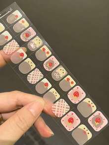 20片半固化凝胶美甲贴，耐用沙龙级美甲贴纸，易于粘贴和卸除，需使用UV灯固化 - 彩色 - 查看 6