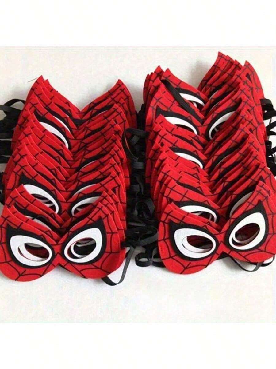 1 set/5 piezas Máscaras de fiesta de fieltro de Spider-Man, máscaras de superhéroe a granel con cintas elásticas, accesorios de disfraz con temática de Spider-Man para fans de Marvel y suministros de fiesta - Multicolor - Ver 1