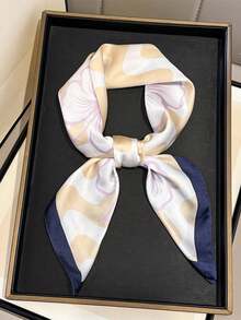 1 chiếc khăn choàng cổ bằng satin in hình hoa dâm bụt hồng và sóng biển, kích thước 65x65cm, nhẹ, đa năng, phù hợp cho mọi mùa, đi chơi hàng ngày, dự tiệc và du lịch. - Nhiều màu - Xem 5