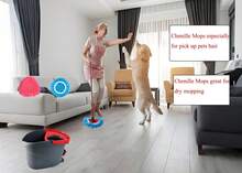 6 Pack Spin Mop Head Replacements Compatible With OCedar Easywring 1 Tank,4 Chenille Duster Mops Pad Refill Compatible With Oceda,Includes 2 PCS Microfiber Mops,White Red Blue,Machine Washable - Trắng - Xem 3