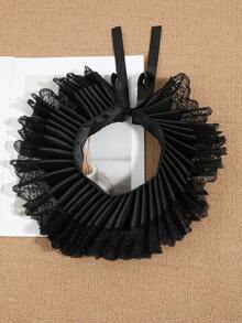 1pc Women's Elegant Vintage Elizabethan Ruffled Hollow Lace Patchwork Detachable Collar, Suitable For Party, Banquet, Opera Performance Prop - Multicolor - View 13