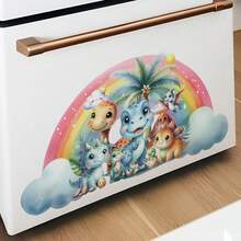 1pc Wall Sticker,Cartoon Dinosaur Window Sticker,Suitable Gift,Self-Adhesion For Windows, Doors, Living Room, Bedroom, Dining Room, Study, Bathroom, Glass Decoration And Embellishment - A - View 6
