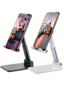 Foldable Phone Holder Compatible With IPhone, Android Phone, Gift For Birthday, Family, Friends Phone Stand, Phone Accessories - White - View 8