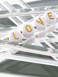 500pcs Acrylic Alphabet Letter Name Beads Heart Beads For Jewelry Making - Multicolor - View 6