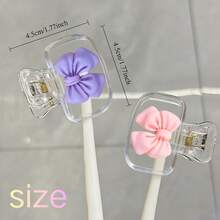 Two Cute Bow-Shaped Toothbrush Covers, Portable Protective Cases, Fresh Breath, Transparent Plastic Design, Suitable For Travel And Daily Use, Bathroom Accessory |   Transparent Design - Red + Rose Red - View 4