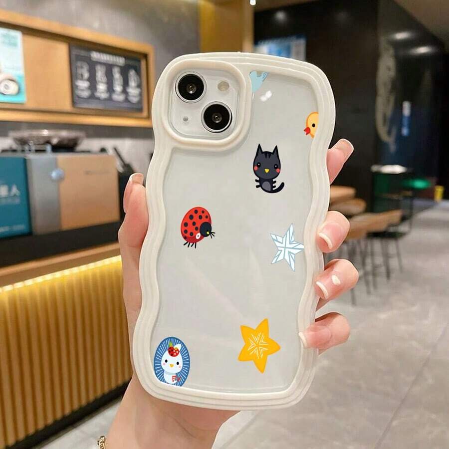 ウェーブエッジ クリアケース アニメキャラクター柄 カワイイ メンズ / レディース スマホケース Pixel 8A/8/8 Pro/9/9 Pro/9A/10/10PRO/Pixel 8A/8/8 Pro/9/9 Pro/9A/10/10PRO/17pro Max/17pro/17/11/12/13/14/15/15Pro/15PluS/15Pro Max/16/16Pro/16PluS/16Pro Max/MIN/X/XR対応 TPU ソフト 耐衝撃 ギフト - 白色 - チェックする 1
