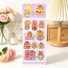 Pegatinas de dibujos animados 3D, pegatinas con purpurina líquida para niños - Multicolor - Ver 3