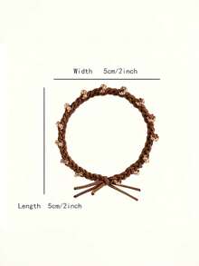 1/3pcs Élastiques à cheveux tressés avec strass, Accessoires de cheveux élégants, Bandes à cheveux en cristal de luxe minimaliste coréen, Chouchous à cheveux à haute élasticité et durables, Couleur latte automne/hiver pour queue de cheval pour femmes - Multicolore - Voir 5