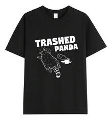 Camisa De Panda Borracho Con Forma De Mapache, Divertida, De - Negro - Ver 1