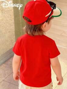 Disney Cars Lightning McQueen & Friends Personalized Name Art Print Kids' T-Shirt, Short-Sleeved Casual Top, Stylish Racing Themed Tee, Perfect For Daily Wear, Casual Outings, Themed Parties, Back-To-School Season And Holiday Gifts, Shipped From Local Warehouse - 紅色 - 查看 2