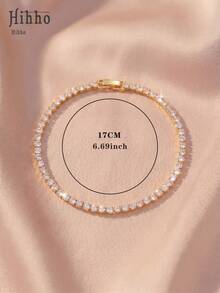 Hihho 2pcs/Set Luxury Delicate Tennis Bracelet Set, Suitable For Daily Wear, Office Commute, Summer Fashion Accessory, Gift For Friends - Bracelet Set - View 5