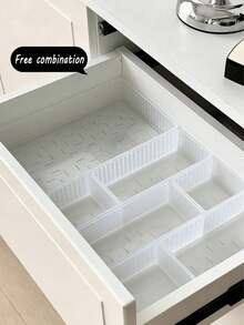 7/9 Piece Modular Drawer Style Makeup Organizer Box, Perfume Storage Box, Cosmetics And Skincare Storage Box, Transparent Multi-Size Combination Toner And Sample Organizer Box, Ideal For Storing Cosmetics, Bathroom Cabinet, Home Decor, Accessories - Transparent - View 7