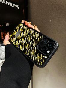 1个奢华水钻格纹软硅胶保护壳，握感舒适，适用于 17 Pro Max/17 Pro/17 Air/17/16 Pro Max/16/16 Pro/16 Plus/15/15 Pro Max/15 Plus/15 Pro/14 Pro Max/14 Pro/14/13 Pro Max/13/13 Pro/13 Pro Max/12/12 Pro Max/12 Pro/11/11 Pro Max/11 Pro - 金色 - 查看 3