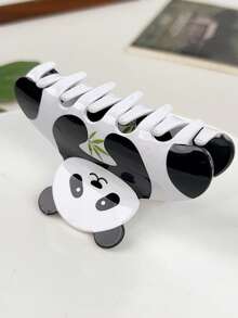 Pinza de pelo con diseño de panda de dibujos animados y bambú, estilo Kawaii en negro y blanco, pinza de pelo grande y casual para niñas como accesorio para el cabello - Multicolor - Ver 8
