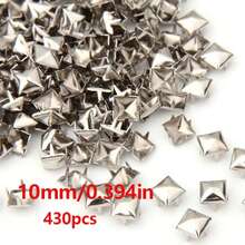 100/320/430 chiếc đinh tán kim loại hình chóp vuông 10mm màu bạc, kiểu dáng punk rock, 4 chấu, thích hợp để tự làm đồ da, túi xách, quần áo, giày dép. - A - Xem 12