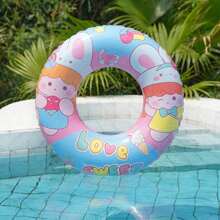 1 pieza Flotador de natación con forma de conejo rosa, adecuado para niños de 3 a 9 años, se puede usar en la piscina o como decoración para fiestas en la playa - Rosa - Ver 3