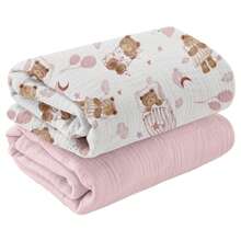 Manta de muselina unisex para bebé, baberos absorbentes suaves, manta multifuncional que se puede usar como paño de eructos, babero, pañal, cubierta para cochecito y asiento de coche, adecuada para niños y niñas, transpirable y cómoda, esencial para el baby shower - Multicolor - Ver 22