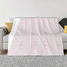 Ultra-soft fine wool blanket of summer flowers in blue - 1 - Ver 1