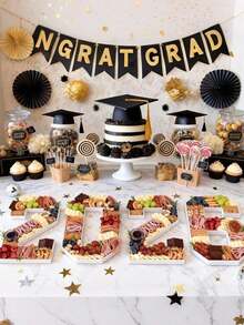 2026 Graduation Decorations - 2026 Wooden Number Puzzle Decor - 10 Inch Paper Service Tray Decorations, Suitable For Kindergarten, Preschool, High School, College Graduation Parties - Xem 3