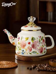 Dengcoo Coffee Pots - Rose Enamel Pot - View 2
