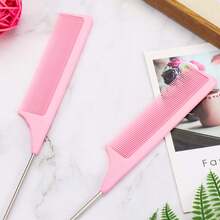 Lược đuôi nhọn (1/4/8/50 chiếc), lược chịu nhiệt bằng sợi carbon với răng bằng thép không gỉ (Đen, Hồng, Trắng) - Nhiều màu - Xem 6