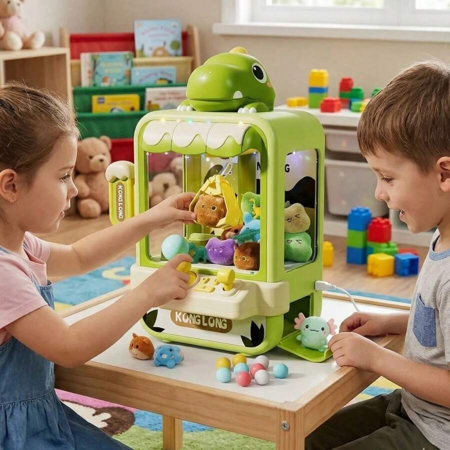 Mini Máquina De Garras Para Niños Juguete Peluche Con Sonido - Verde - Ver 1