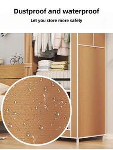 Multi-Tier Storage Rack Wardrobe, Large Storage Space, Spacious Hanging Space, Sturdy Frame, Easy Assembly, Space-Saving, Suitable For Bedroom And Home Use. - Multicolor - View 7