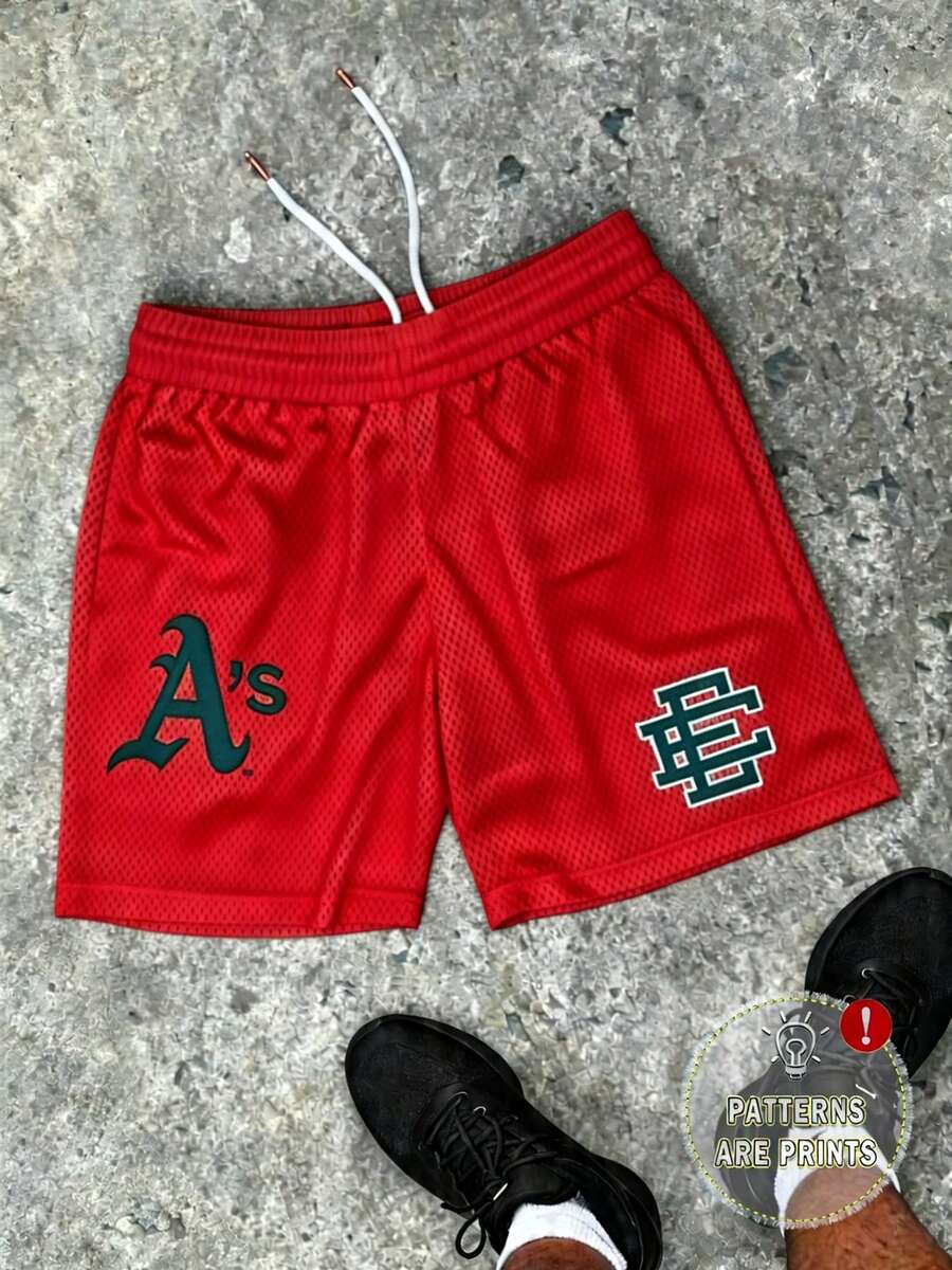 Men's Statement Print Shorts Fashion Designer Patterned Casual Daily Wear Shorts - 彩色 - 查看 1