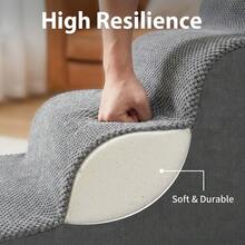Escaleras de 4 pasos para perros, rampa para cama, escalones de espuma de alta rebote para mascotas, escalera desmontable y lavable para sofá/cama para perros y gatos lesionados, ancianos y con dolor en las articulaciones - Gris - Ver 5