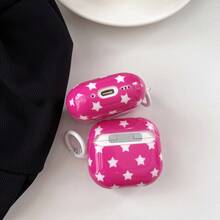 1 pieza Funda protectora de auriculares de manzana con diseño de estrella fucsia de material IMD, resistente a arañazos, resistente al desgaste, no descolorida, protectora, a prueba de polvo, elegante y adecuada para adolescentes y jóvenes, adecuada para uso diario y regalos, compatible con 4, Pro 3, New Pro 2, 3, 2 - Multicolor - Ver 6