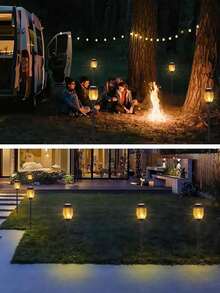 2/8 Pack Solar Torch Lights For Outdoor Festival Decoration - Simulated Flame Effect Creates A Cozy Christmas Atmosphere - IP44 Protection Level, Automatic On/Off Suitable For Garden, Pathway, Yard, And Christmas Decorations - Multicolor - View 4