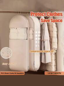 Compression Storage Bags In Pink And Beige, Available In Sizes 90, 110, And 51.18 Inch, Designed To Save 40% Space. Perfect For Vacuum Sealing Down Coats And Winter Clothing - View 13