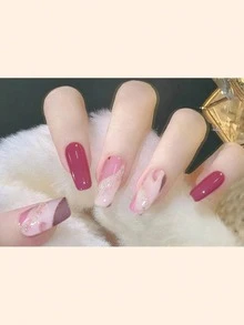 全贴式指甲油贴纸 1 张经典款闪光自粘式 DIY 美甲贴条，适用于节日美甲装饰 - 紅色 - 查看 6