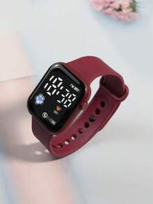 2/1 pieza Reloj deportivo electrónico con pantalla LED con diseño de fútbol para niños/estudiantes, casual, adecuado para la vida diaria, reuniones, fiestas, vuelta al cole - Multicolor - Ver 7