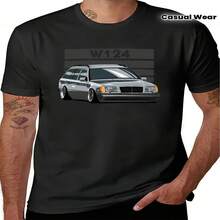 Men'S Breathable Short Sleeve Men'S Casual Tee - Tren Dy W124 Stanced Wagon Design, Black, Short Sleeves, Crew Neck, Breathable Material, Casual Wear, Daily T-Shirt Graphic Tee Comf - màu đen - Xem 1