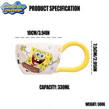 SpongeBob SquarePants Cốc sữa, cốc cà phê bằng gốm chịu nhiệt cao, thiết kế tay cầm lớn kiểu SquarePants, vật dụng trang điểm thời trang, cốc chịu nhiệt cao, thiết kế tay cầm chống bỏng, kiểu dáng SquarePants dễ thương, quà tặng cho gia đình và bạn bè, quà lưu niệm, vật phẩm lễ hội - Nhiều màu - Xem 6