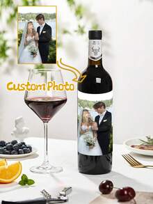 10/30/50/100pcs Customized Wine Bottle Stickers, Personalized Champagne Bottle Labels, Artistic Style Decorative Wine Bottle Labels, Suitable For Weddings, Birthdays, Anniversaries, Graduations, Customizable Photo Stickers, Waterproof Adhesive Rectangular Decorations, Special Occasion Gifts For Weddings And Parties - Multicolor - View 9