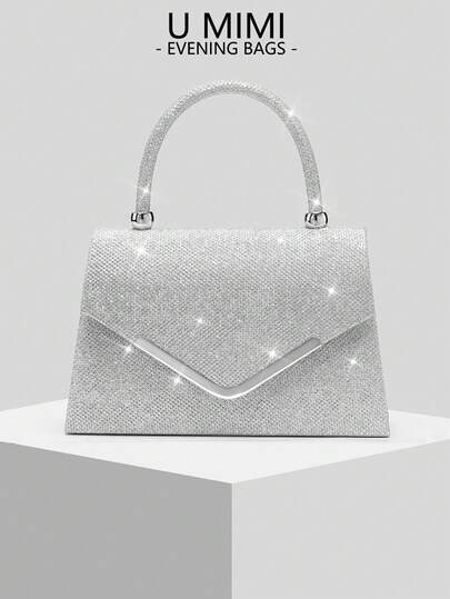 Nuevo bolso de mano brillante para la noche, bolso de novia para bodas, bolso versátil con cadena para el hombro, adecuado para bodas, galas, fiestas y reuniones. El mejor regalo para mujeres