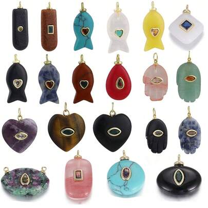 1 mặt dây chuyền đá tự nhiên bằng đồng khắc tên cá nhân, đính đá rhinestone, hình trái tim bằng đá mã não đen lấp lánh, phụ kiện trang sức tự làm vòng tay, vòng cổ, bông tai.