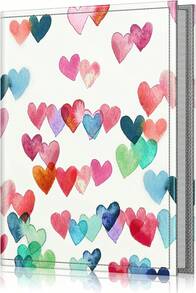 Fintie Photo Album 4x6 Photos - 52 Pockets Small Mini Capacity Premium Vegan Leather Cover, Portable Wallet Albums For Family Wedding Boys Girls, Raining Hearts - ColorS - View 1