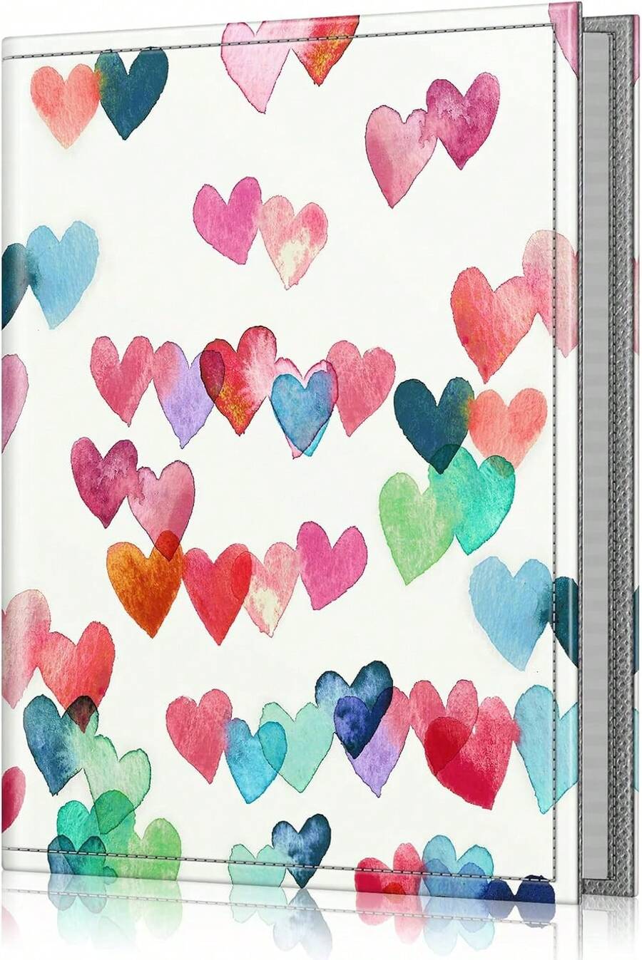 Fintie Photo Album 4x6 Photos - 52 Pockets Small Mini Capacity Premium Vegan Leather Cover, Portable Wallet Albums For Family Wedding Boys Girls, Raining Hearts - ColorS - View 1