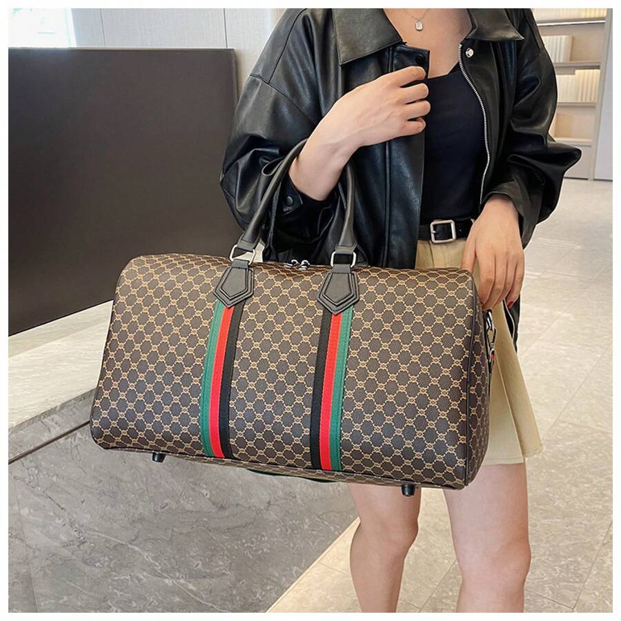 New Large-Capacity Travel Bag, Fashionable Shoulder Gym Bag, Suitcase, Trolley Bag, Business Large-Capacity Carry-On Bag - Coffee - View 1