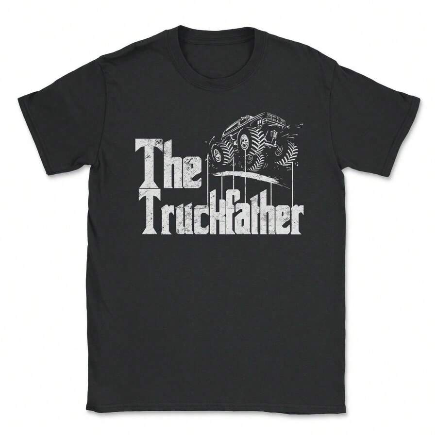 Monster Truck Jam Truckfather Distressed - Funny Dad Father UTE Pickup Unisex T-Shirt - màu đen - Xem 1